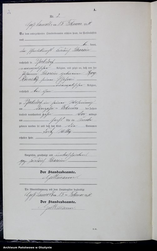 Obraz z jednostki "Geburts-Neben-Register Nr 1 - 70"