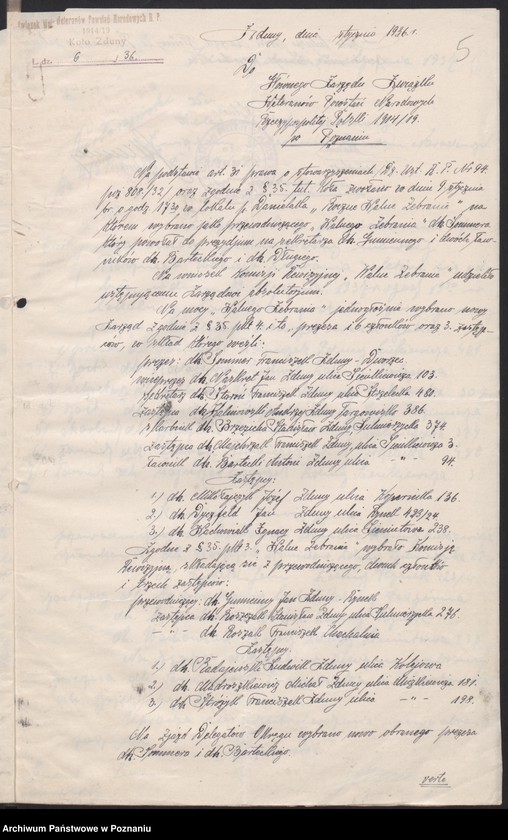 Obraz 9 z jednostki "Zduny, powiat Krotoszyn - akta koła."