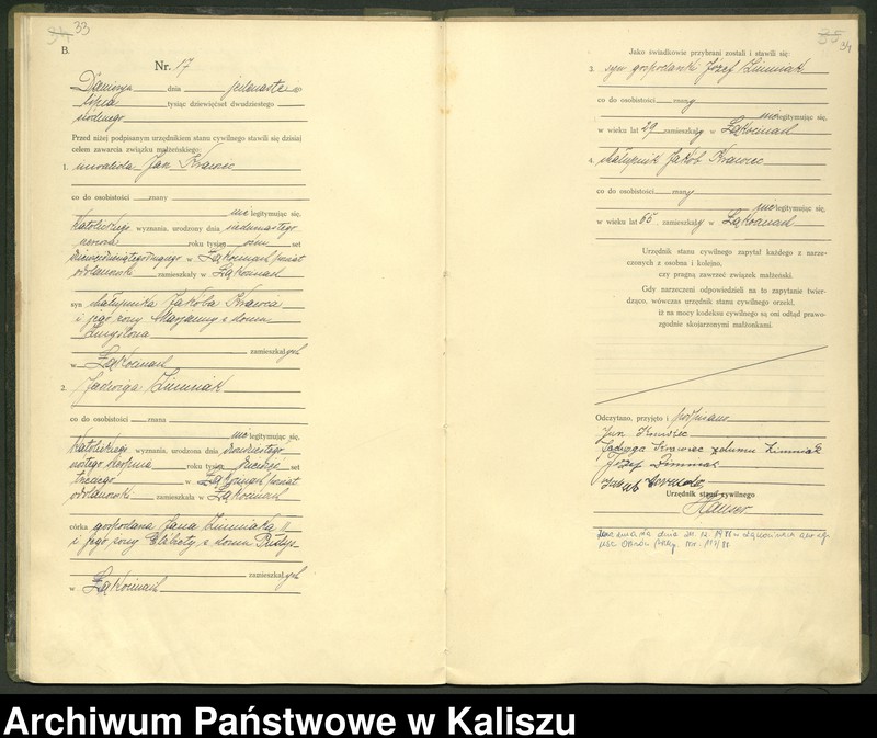 Obraz 20 z jednostki "[Księga małżeństw]"
