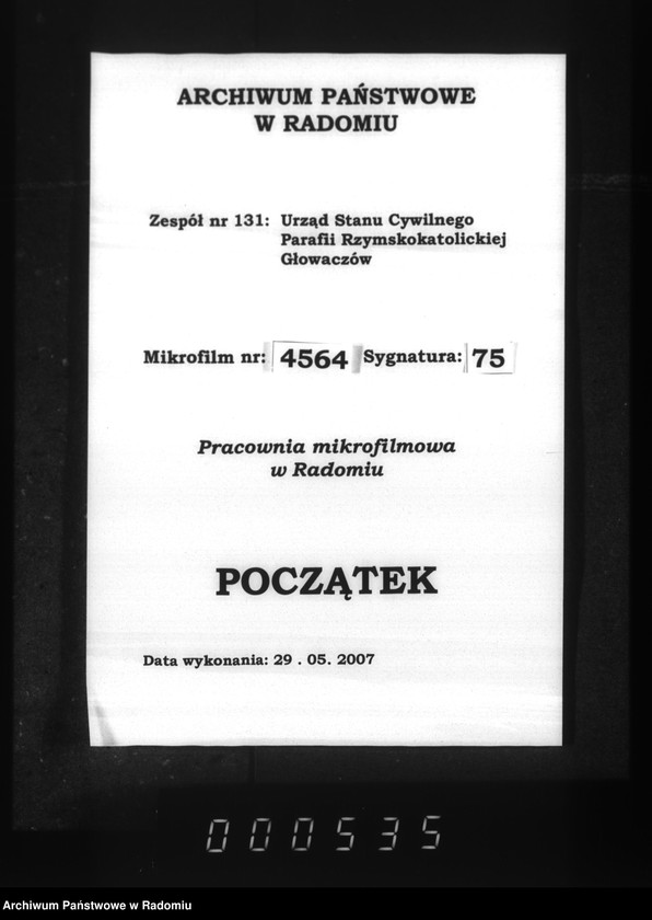 image.from.unit.number "[Duplikat akt urodzonych, zaślubionych i zmarłych parafii Głowaczów za 1885 rok]"