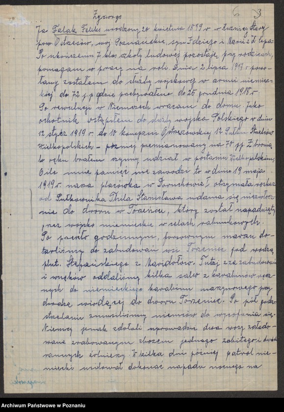 Obraz 17 z jednostki "Życiorysy powstańców wielkopolskich: F - tom l /Fajga Jan - Flieger Józef/."