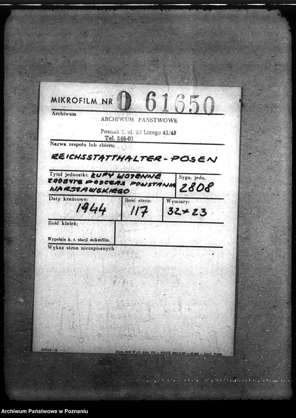 Obraz 2 z jednostki "Łupy wojenne zdobyte podczas powstania warszawskiego - Aktion Warschau. Hauptakten II."