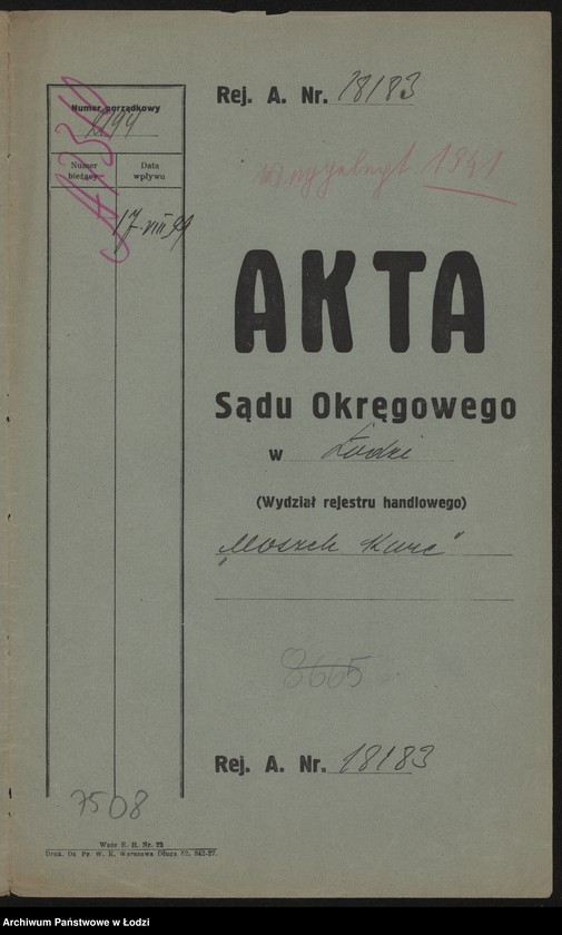 Obraz 2 z jednostki "Moszek Kurc – fabryka wyrobów półwełnianych i bawełnianych"