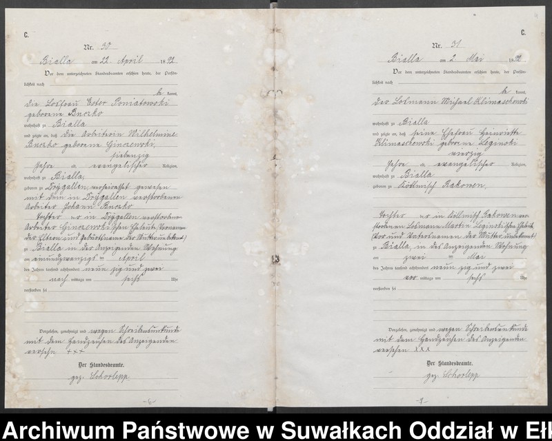 Obraz 7 z jednostki "[Sterbe-Haupt-Register des Königlichen Preussischen Standes-Amtes Bialla Kreis Johannisburg]"
