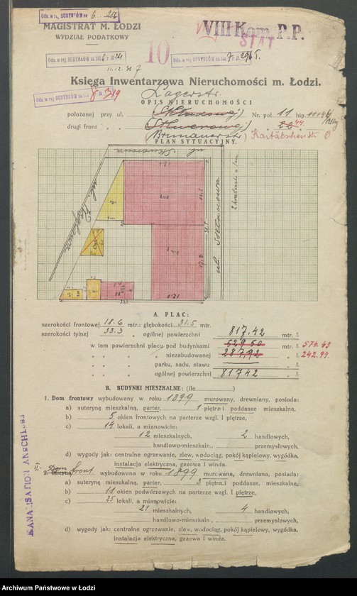 image.from.unit.number "Księga inwentarzowa nieruchomości m. Łodzi ul. Składowa"