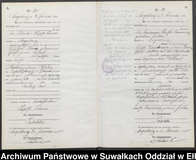 image.from.unit.number "Geburts-Neben-Register des Preussischen Standes-Amtes Angerburg Kreis Angerburg"