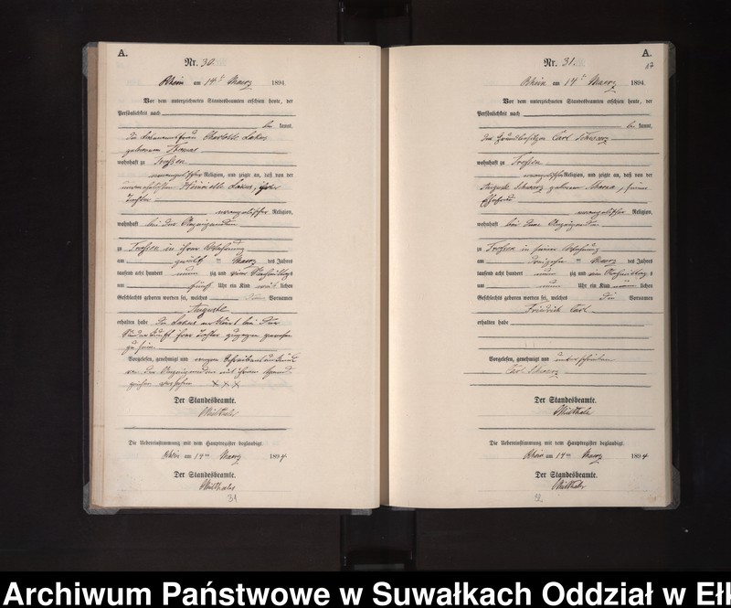 image.from.unit.number "Geburts-Neben-Register des Königlichen Preussischen Standes-Amtes Orlen Kreis Loetzen"