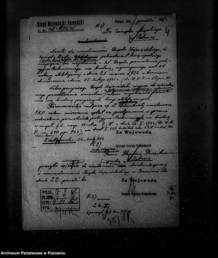 Obraz 8 z jednostki "/Pozwolenie policyjno-techniczne dla Elektrowni w Ostrowie na uruchomienie zakładu elektrycznego w Prześlinie/"