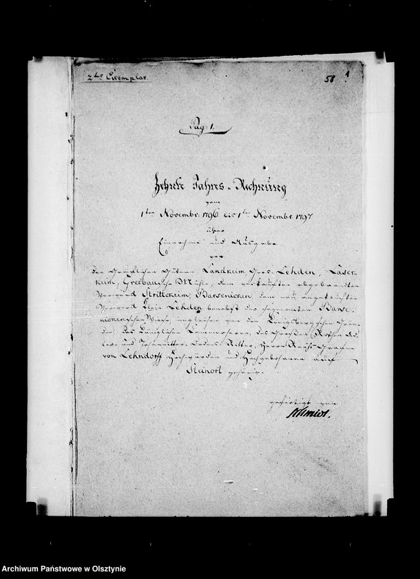 image.from.unit.number "Zehnte Jahres- Rechnung über Einnahme u. Ausgabe der Güter Landkeim"