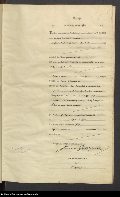 image.from.unit.number "Sterbe-Haupt-Register Breslau IV 1906 Band 2"