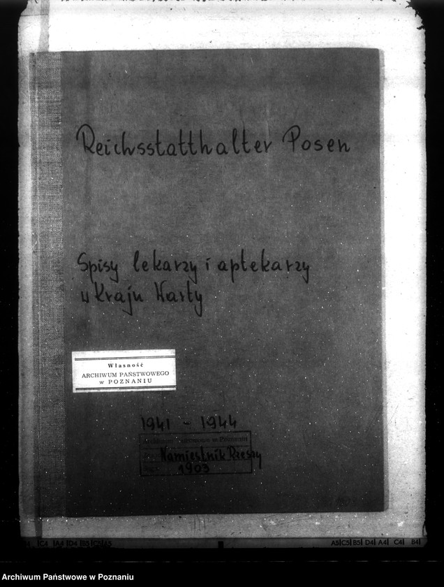 Obraz 4 z jednostki "Spisy lekarzy i aptekarzy w Kraju Warty"