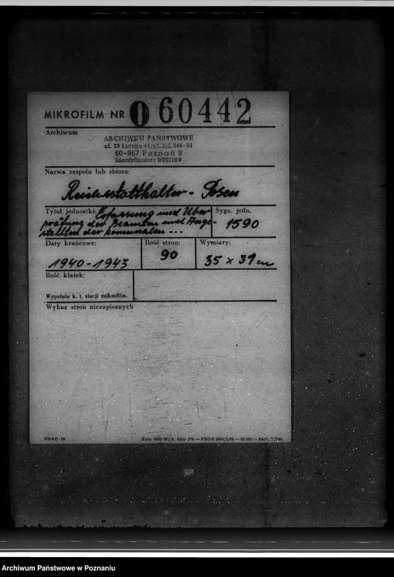 Obraz 2 z jednostki "Erfassung und Überprüfung der Beamten und Angestellten der kommunalen Behörden"