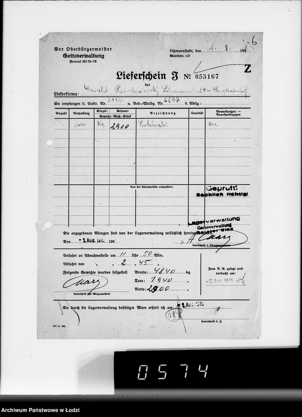 Obraz 10 z jednostki "Lebensmitteleinkauf. Aufträge, Lieferscheinen und Rechnungen 21081-21120"