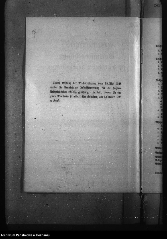 Obraz 11 z jednostki "Geschäftsordnung Abt. II a (i podział czynności)"