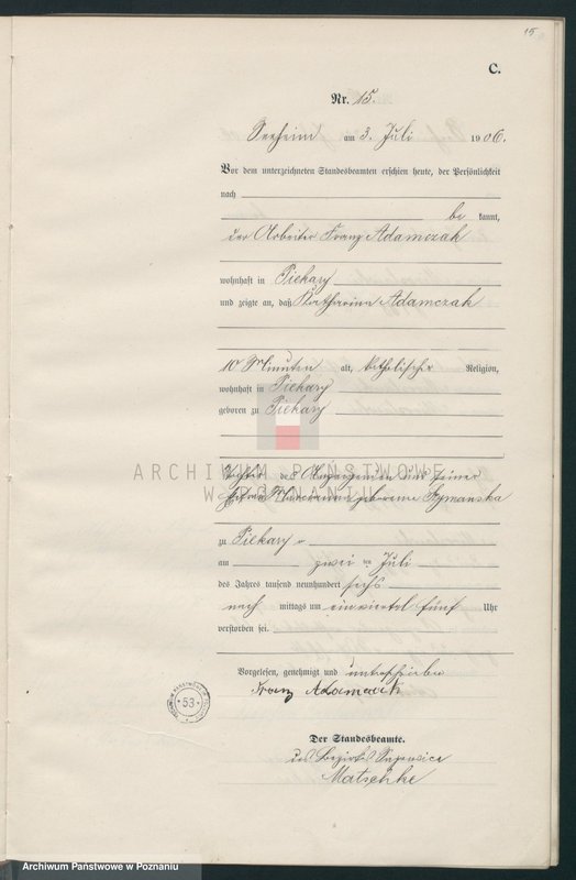 Obraz 18 z jednostki "Sterbe-Haupt-Register"