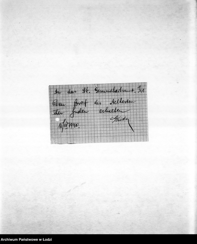 Obraz 13 z jednostki "[Korespondencja PSŻ w sprawie przesiedlenia Żydów do getta, zajmowania mieszkań i publicznych lokali, zamknięcia getta]"