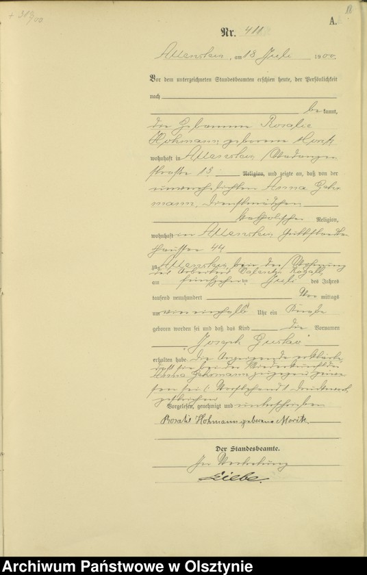 image.from.unit.number "Geburts-Haupt-Register Tom II,Nr 395 - 726"