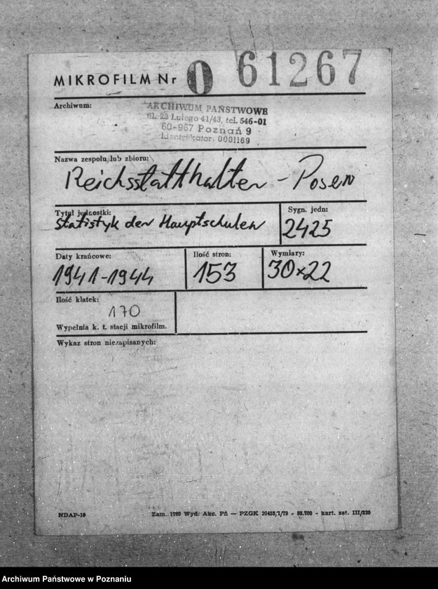 Obraz 2 z jednostki "Statistik der Hauptschulen"