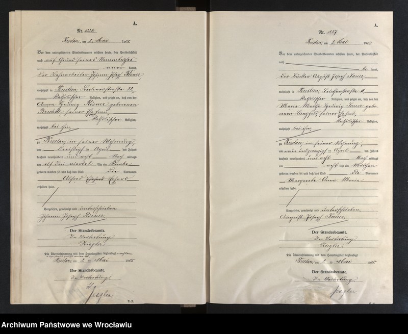 image.from.unit.number "Geburts-Neben-Register Breslau I 1908 Band 4"