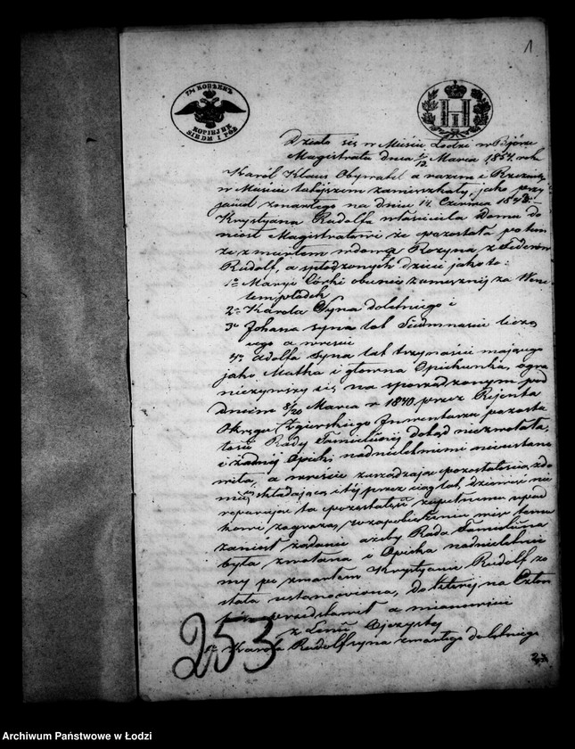 Obraz 5 z jednostki "Akta tyczące się ustanowienia opieki nad nieletnimi po zmarłym Krystianie Rudolf"