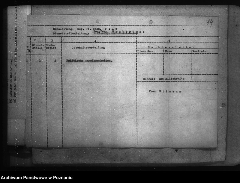 Obraz 18 z jednostki "Geschäftsverteilungsplan- Landratsamt Kempen (Kępno)"