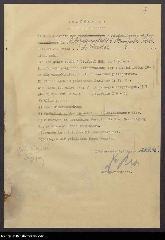 Obraz 9 z jednostki "Pinkus Riedel- skład chustek i towarów manufakturowych"