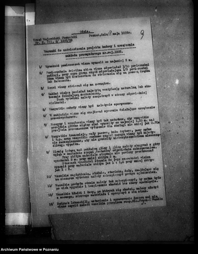 image.from.unit.number "Zatwierdzenie zakładu przemysłowego /wytwórni dachówek/ Firmy Kędziora na Ratajach"