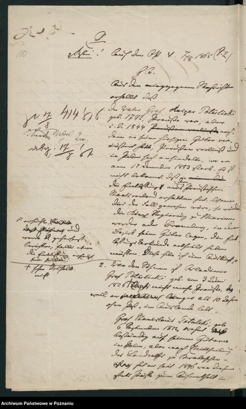 Obraz 14 z jednostki "A. betr. Gräfliche Familie Potulicki"