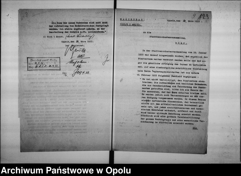 Obraz 11 z jednostki "[Korespondencja i wycinki z gazet dotyczące wieży piastowskiej]"