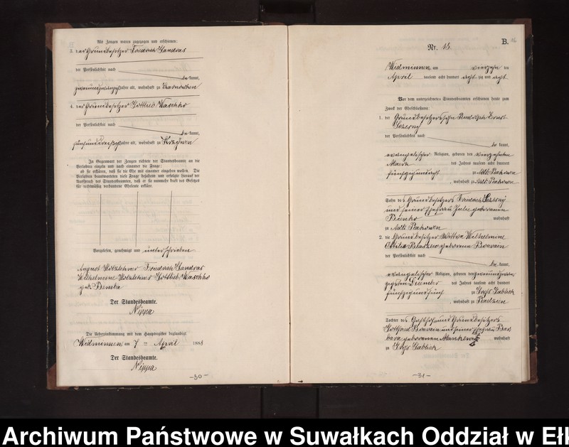 image.from.unit.number "Heiraths-Neben-Register des Preussischen Standes-Amtes Widminnen Kreis Loetzen"