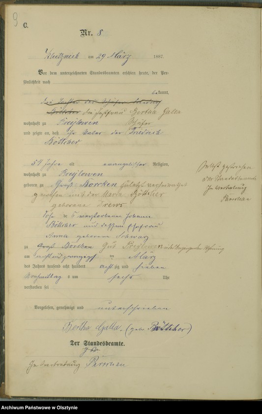 Obraz 11 z jednostki "Sterbe-Haupt-Register Nr 1 - 33"