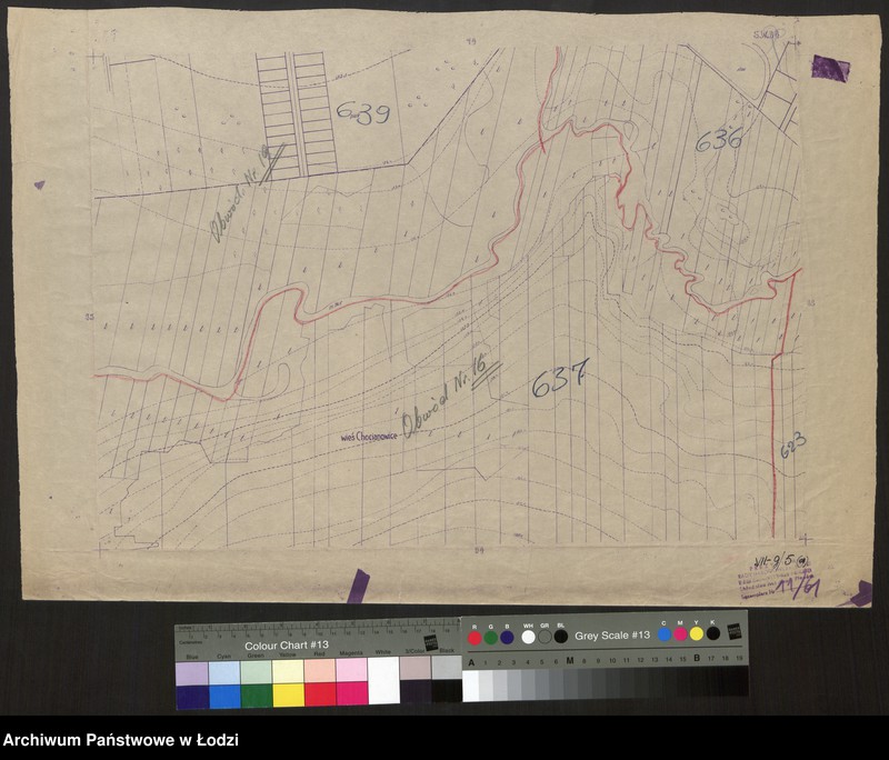 Obraz 1 z jednostki "Plan m. Łodzi 1:2000 z oznaczeniem podziału miasta na obwody Komitetów Blokowych. Sekcja SW 84"