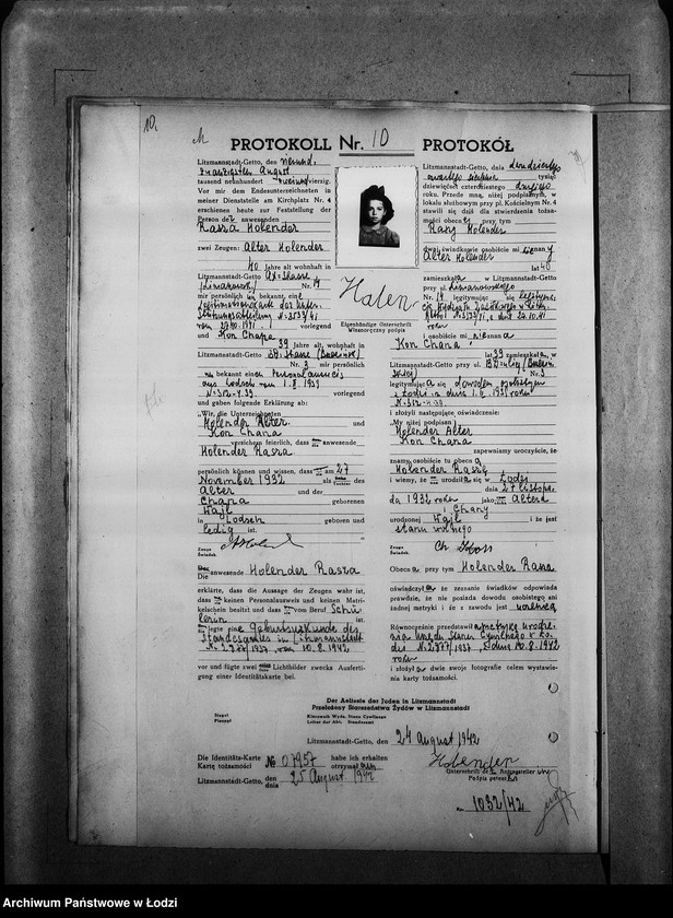 Obraz 13 z jednostki "[Protokoły stwierdzające na podstawie zeznań 2 świadków personalia i tożsamość osób ubiegających się o kartę tożsamości]"