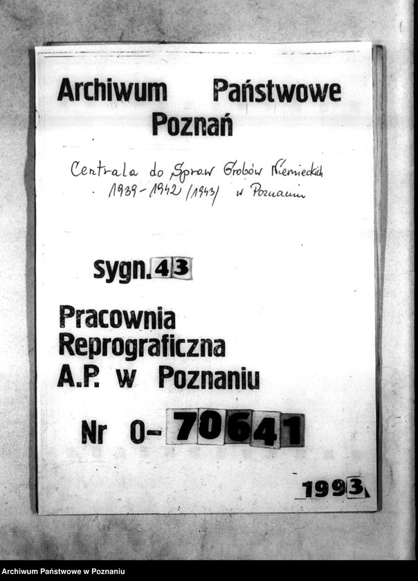 Obraz 1 z jednostki "Korespondencja w sprawie przewożenia zwłok Niemców, którzy zginęli w 1939 roku oraz w sprawie samochodu i w sprawie wynagrodzenia szoferów za pracę"