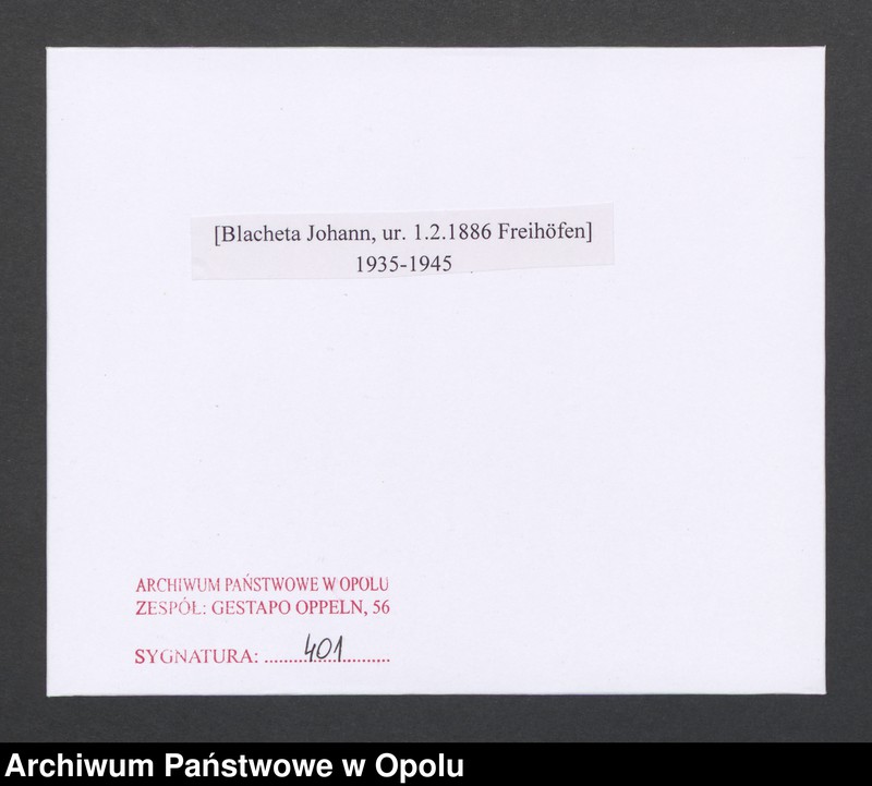 Obraz 2 z jednostki "[Blacheta Johann, ur. 1.2.1886 Freihöfen]"