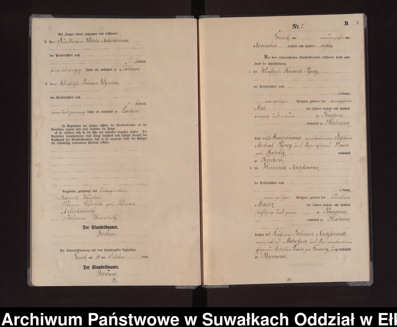 image.from.unit.number "Heiraths-Neben-Register des Königlich Preussischen Standes-Amtes Gneist Kreis Loetzen"