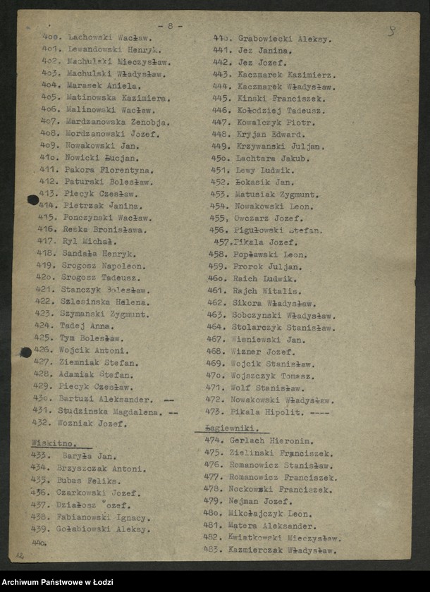 Obraz 10 z jednostki "Ankiety sprawozdawcze instruktora Komitetu Powiatowego Łódź [z załącznikami]"