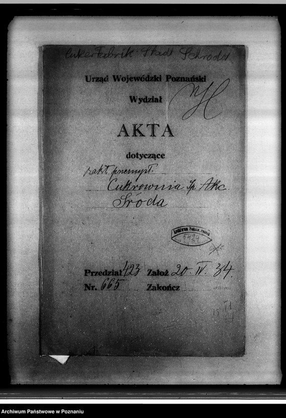 Obraz 5 z jednostki "Zatwierdzenie zakładu przemysłowego /ustawienia motoru ropowego/ Cukrowni w Środzie Spółka Akcyjna"