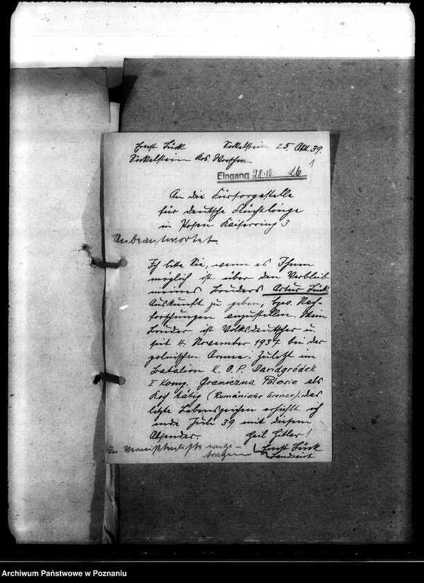 Obraz 5 z jednostki "Korespondencja w sprawie miejscowych Niemców, którzy zginęli w 1939 roku L - Z"