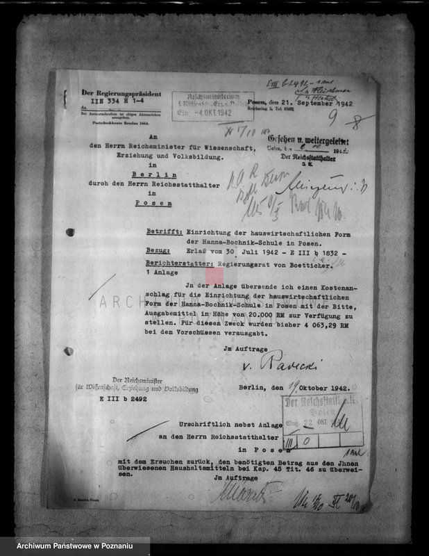 Obraz 13 z jednostki "Haushalt des höheren Schulen. Erziehungsbeihilfen. Begabtenförderung"