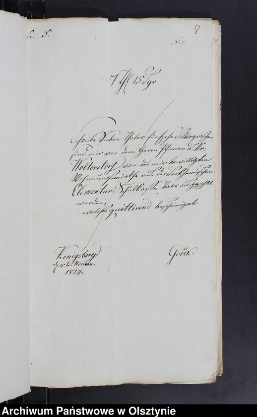 image.from.unit.number "Beläge zur Rechnung über Einnahme und Ausgabe der Litthauischen Elementar Schule auf dem Sackheim zu Königsberg"