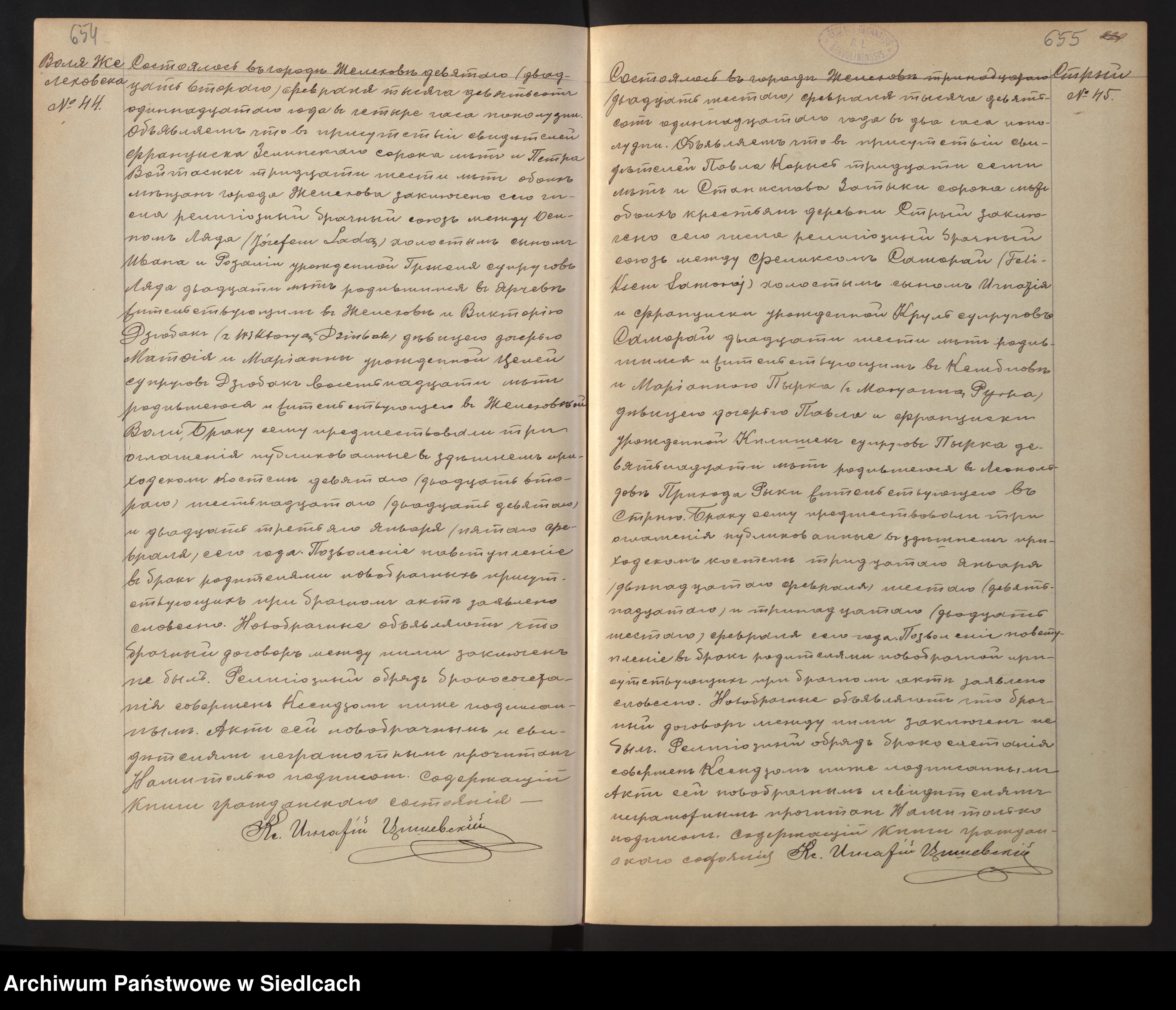 Skan z jednostki: [Akta małżeństw-Unikat]