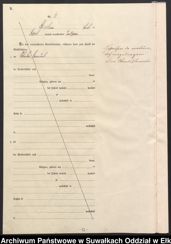 image.from.unit.number "Heiraths-Haupt-Register des Königlichen Preussischen Standes-Amtes Bialla Kreis Johannisburg"