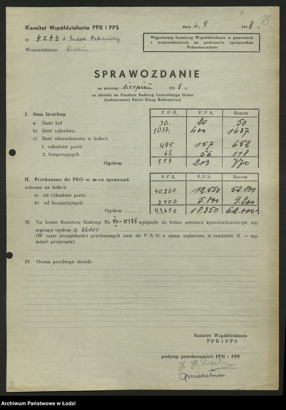 Obraz 19 z jednostki "Sprawozdania zakładów wydzielonych ze zbiórki na Fundusz Budowy Centralnego Domu Partii"