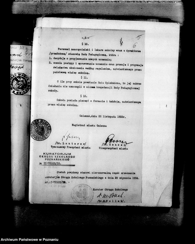 Obraz 10 z jednostki "Miejskie Gimnazjum Żeńskie imienia Błogosławionej Jolanty Gniezno [między innymi sprawozdanie z pracy wychowawczej za rok szkolny 1932/33 oraz budżet miasta Gniezna 1933/34]"