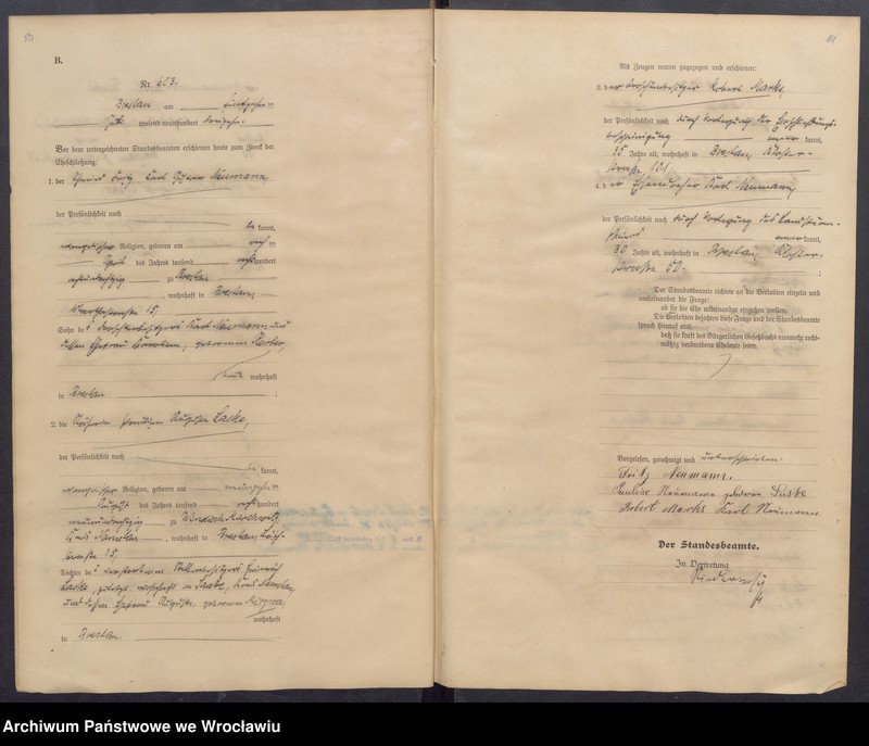 image.from.unit.number "Heiraths-Haupt-Register Breslau II 1913 Band 4"