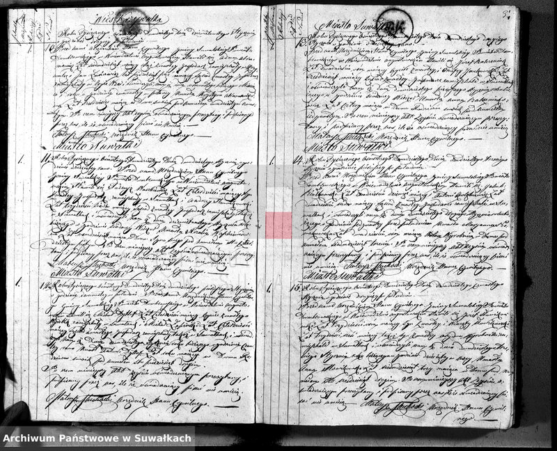 image.from.unit.number "Akta zejścia urzędnika stanu cywilnego gminy suwalskiey na rok 1820"