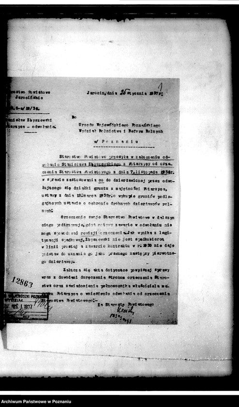 Obraz 4 z jednostki "Wykup gruntu dzierżawnego przez Stanisława Zbyszewskiego od Ludwika Chrystiana Stolberg-Wernigorode z majątku Potarzyce powiatu jarocińskiego"