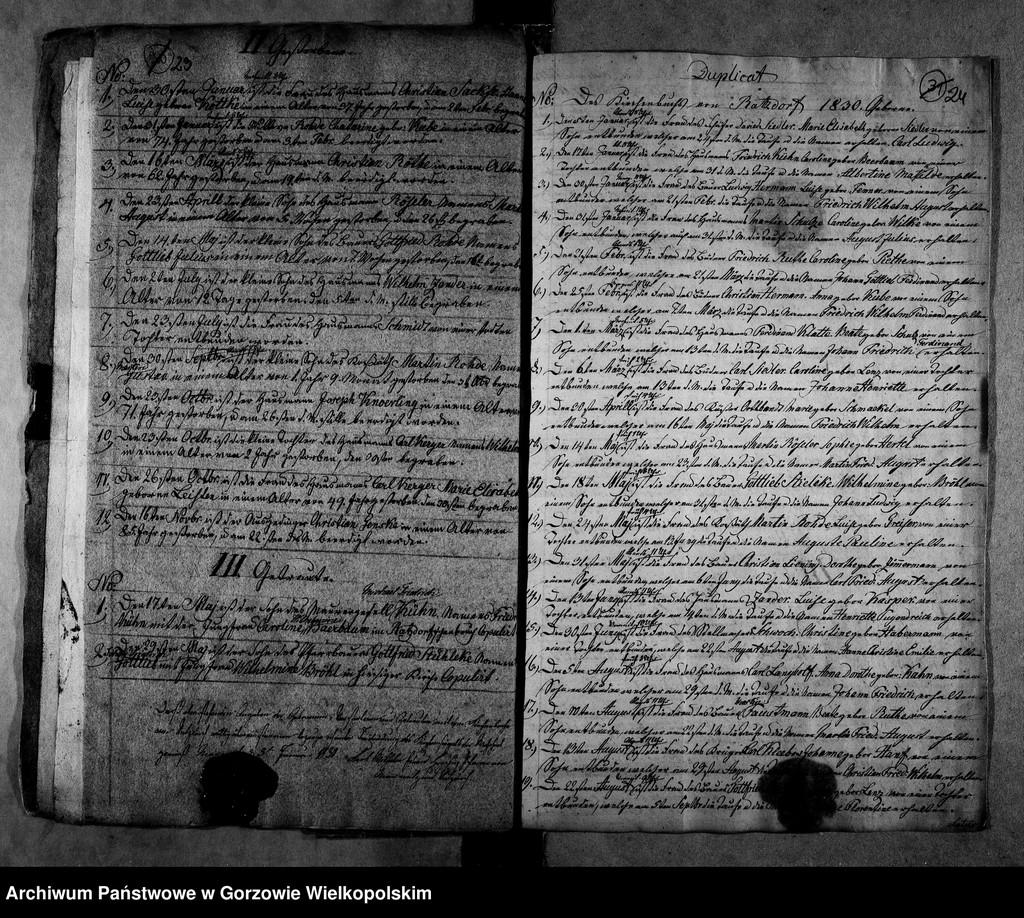 image.from.unit.number "Duplikate der Kirchenbücher von der Parochie Ratzdorf (Racław)"