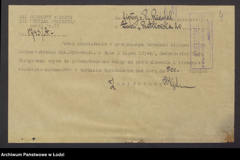 Obraz 6 z jednostki "Pinkus Riedel- skład chustek i towarów manufakturowych"